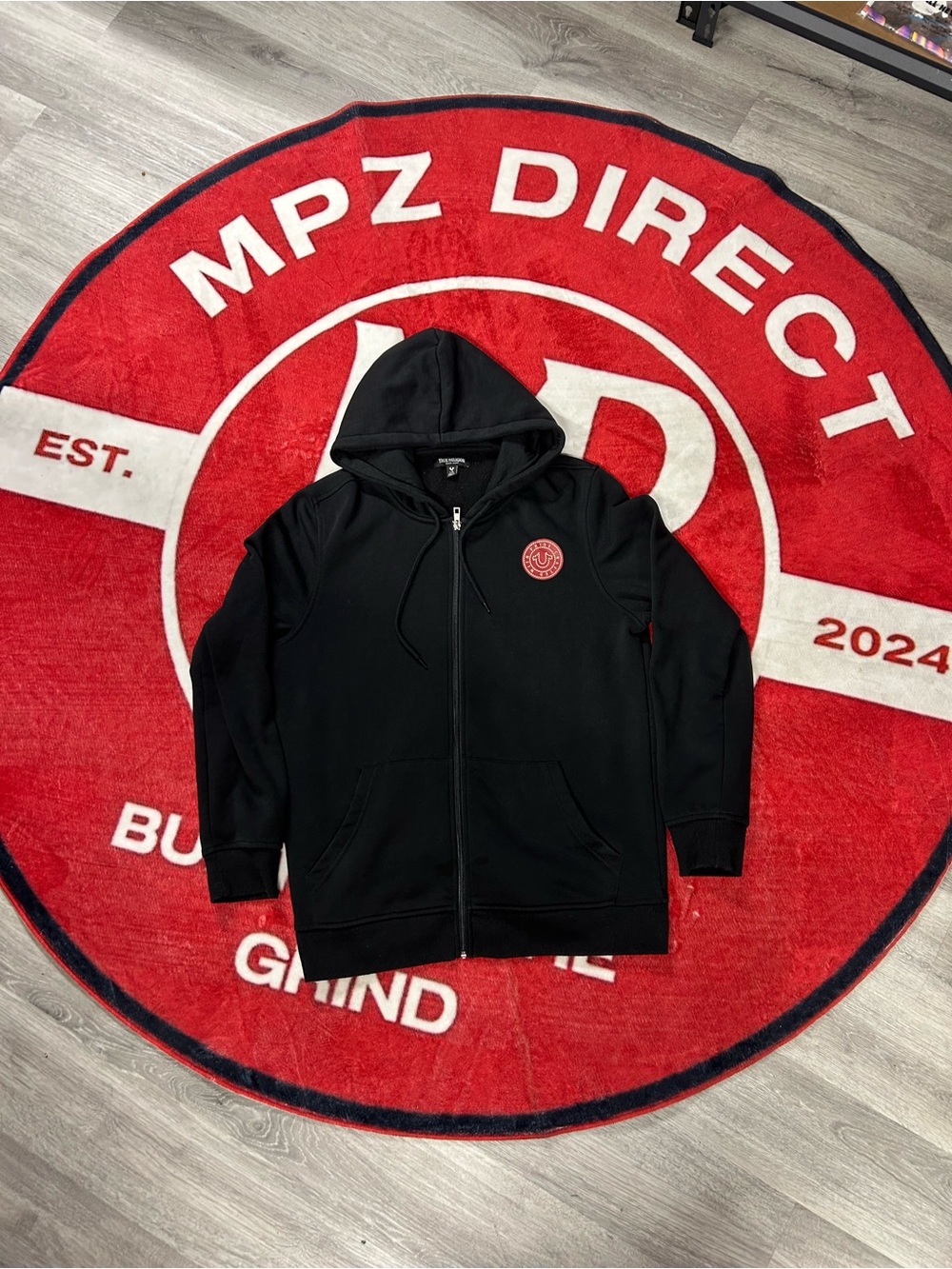 True Religion Black Hoodie with Red Back Crest